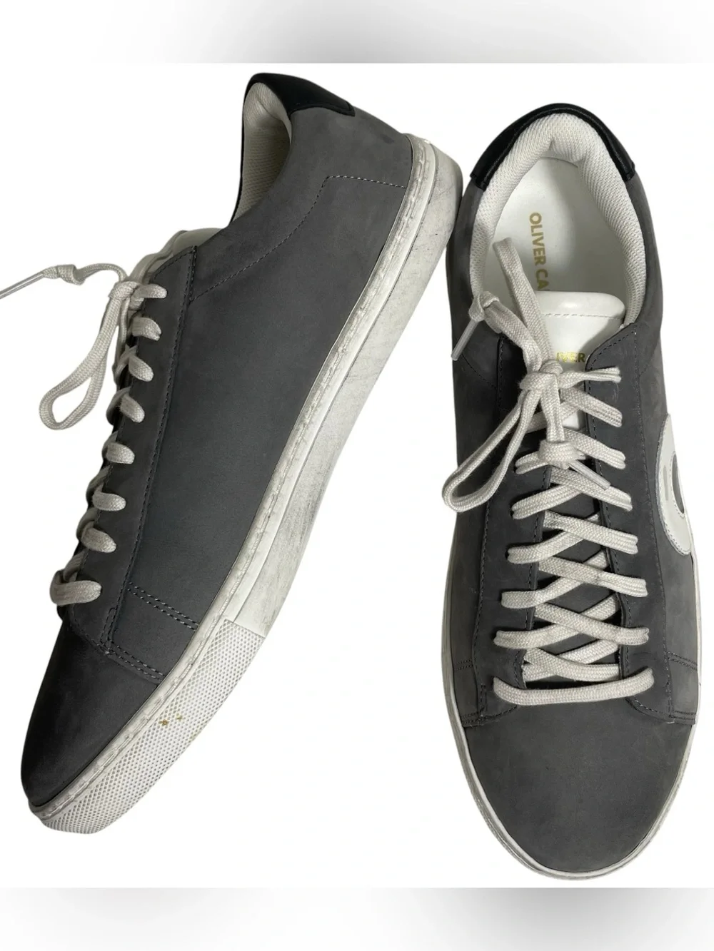 Oliver Cabell Men's Smoke Suede Leather Low 1 Sneakers Made in Italy Sz 44 US 11
